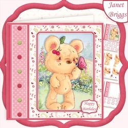 CUTE BEAR & BUTTERFLY 7.5 Decoupage & Insert Kit