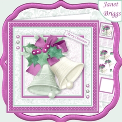 CHRISTMAS HOLLY BELLS PLUM 7.5 Decoupage & Insert Mini Kit