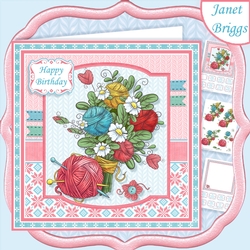 KNITTING BOUQUET 7.5 Decoupage & Insert Mini Kit