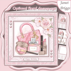 FASHION ESSENTIALS PINK 7.5 Decoupage & Insert Kit Optional Roses
