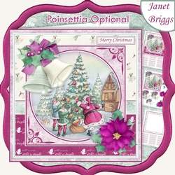CHRISTMAS BELLS & SANTA 7.5 Decoupage & Insert Kit