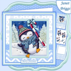 CANDY CANE PENGUIN 7.5 Decoupage & Insert Mini Kit