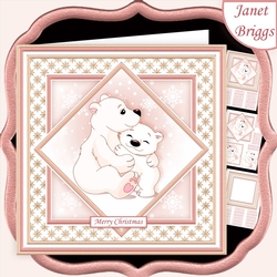 CHRISTMAS MONOTONE BEAR HUGS 7.5 Quick Layer Card & Insert