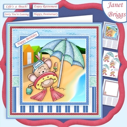BEACH READY MOUSE 7.5 Decoupage & Insert Mini Kit