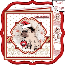 BAH HUMPUG Christmas Pug 7.5 Decoupage & Insert Mini Kit