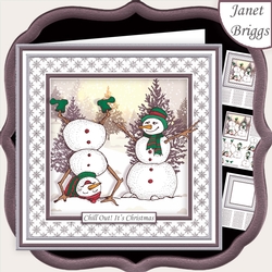 TOPSY TURVY SNOWMAN Christmas 7.5 Decoupage & Insert Mini Kit