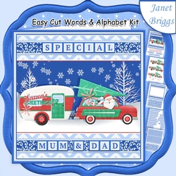 SANTA CARAVAN Christmas Easy Cut Word Strips & Alphabet Kit