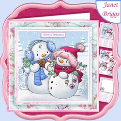 MR & MRS SNOWMAN 7.5 Christmas Decoupage & Insert Mini Kit