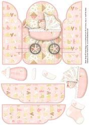 Gate Fold Pop Up New Baby Girl