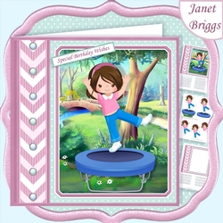 TRAMPOLINE GIRL 7.5 Decoupage & Insert Mini Kit