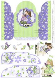 Gate Fold Pop Up Lilac Patchwork Girls Gardening