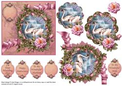 Love Swans & Roses Wedding or Anniversary
