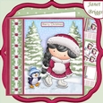 SKATING IZZY Black Hair Christmas 7.5 Decoupage & Insert Mini Kit