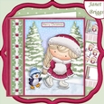 SKATING IZZY Blonde Hair Christmas 7.5 Decoupage & Insert Mini Kit