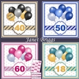 BIRTHDAY BALLOONS & AGES 7.5 Decoupage & Inserts Bumper Kit