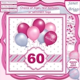 PINK & SILVER BIRTHDAY BALLOONS & AGES 7.5 Decoupage & Insert