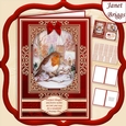 A5 RED & GOLD CHRISTMAS ROBIN Quick Layer Card Kit