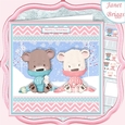 BEARY SPECIAL COUPLE 7.5 Christmas Decoupage & Insert Card Kit