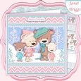 BEAR FAMILY 7.5 Christmas Decoupage & Insert Card Kit