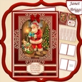 A5 RED & GOLD CHRISTMAS Traditional Santa Quick Layer Card Kit