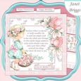 GIRL WITH FLOWER BASKET & VERSE 7.5 Decoupage & Insert Card Kit