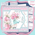 GIRL WITH BOUQUET 7.5 Decoupage & Insert Card Kit