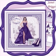 A SPECIAL EVENING PURPLE 7.5 Decoupage Insert Card Kit