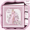 A SPECIAL EVENING PINK & BLONDE 7.5 Decoupage Insert Card Kit