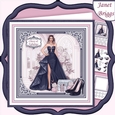 A SPECIAL EVENING NAVY 7.5 Decoupage Insert Card Kit