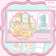 BIRTHDAY AGES 1 TO 5 GIRL Lion & Giraffe A5 Card & Insert Kit