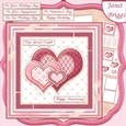 PINK & GOLD HEARTS Various Occasions 6x6 Decoupage Card Kit