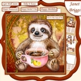 SLOTH MY CUP OF TEA 7.5 Decoupage Card Kit Various Occasions