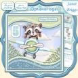PLANE FLYING BY 7.5 Decoupage & Optional Ages Card Kit