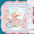 GIRL ON BIKE 7.5 Decoupage & Optional Ages Card Kit