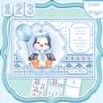 BABY PENGUIN OR BIRTHDAY A5 Decoupage & Insert Card Kit