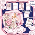LADY WITH PINK & WHITE ROSES Large Easel Card Kit 7.7 All Occasions