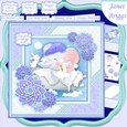 BUNNY BATH 7.5 Decoupage & Insert Card Kit