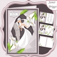 WEDDING CALLA LILIES NEUTRAL A5 Decoupage Card Kit