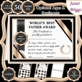 WORLDS BEST FATHER Humorous A5 Certificate & Ages Card Kit