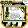 GOLF Humorous A5 Certificate & Ages Card Kit