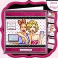 SOCIAL MEDIA FOREVER HOUSEWORK WHENEVER 7.5 Humorous Decoupage Kit