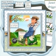 GARDENER ITS A HARD LIFE Humorous 7.5 Decoupage Card Kit