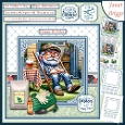 GARDEN SNOOZE Humorous 7.5 Card Kit & Optional Decoupage