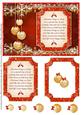 Elegant Christmas Baubles & Verse Red Gold