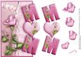 Over the Side Mum Rose with Decoupage