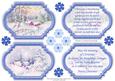 Vintage Christmas Scenes Toppers & Insert Plaques Blue 2