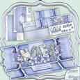Large Dl Cracker Easel Card Kit Blue Noel