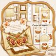 Golden Roses Envelope Easel Card Kit Birthday or Anniversary