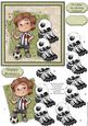 Soccer Star Black White Topper & Decoupage Football Fans