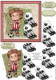 Soccer Star Red & White Topper & Decoupage Football Fans